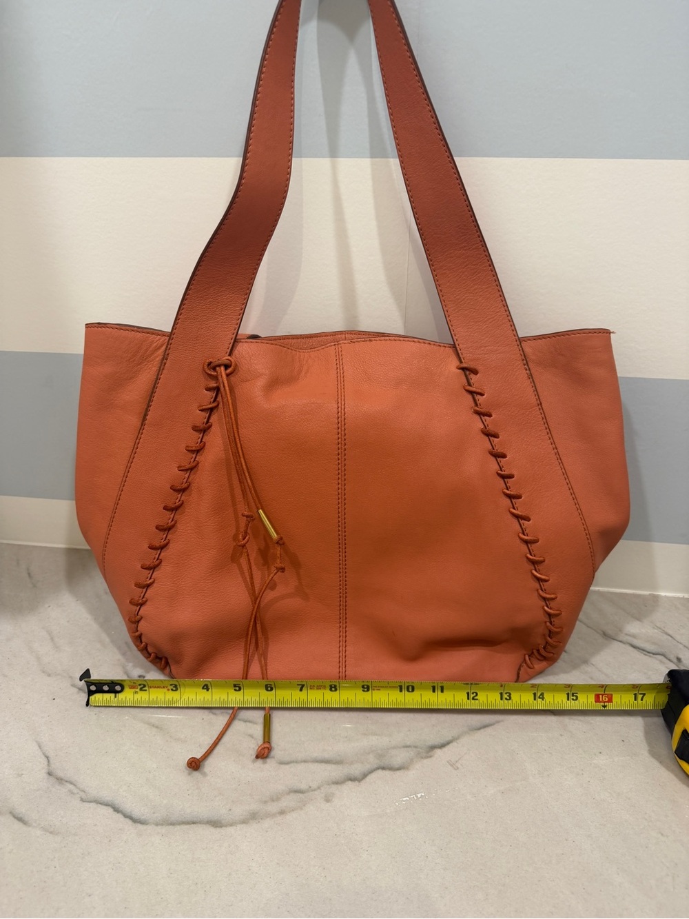 Lucky Brand Two-Piece Leather Tote & Hobo Bag Bundle - Rust and Tan - Picture 7 of 14